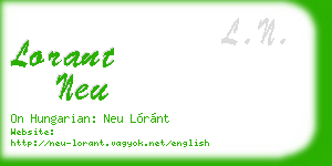 lorant neu business card